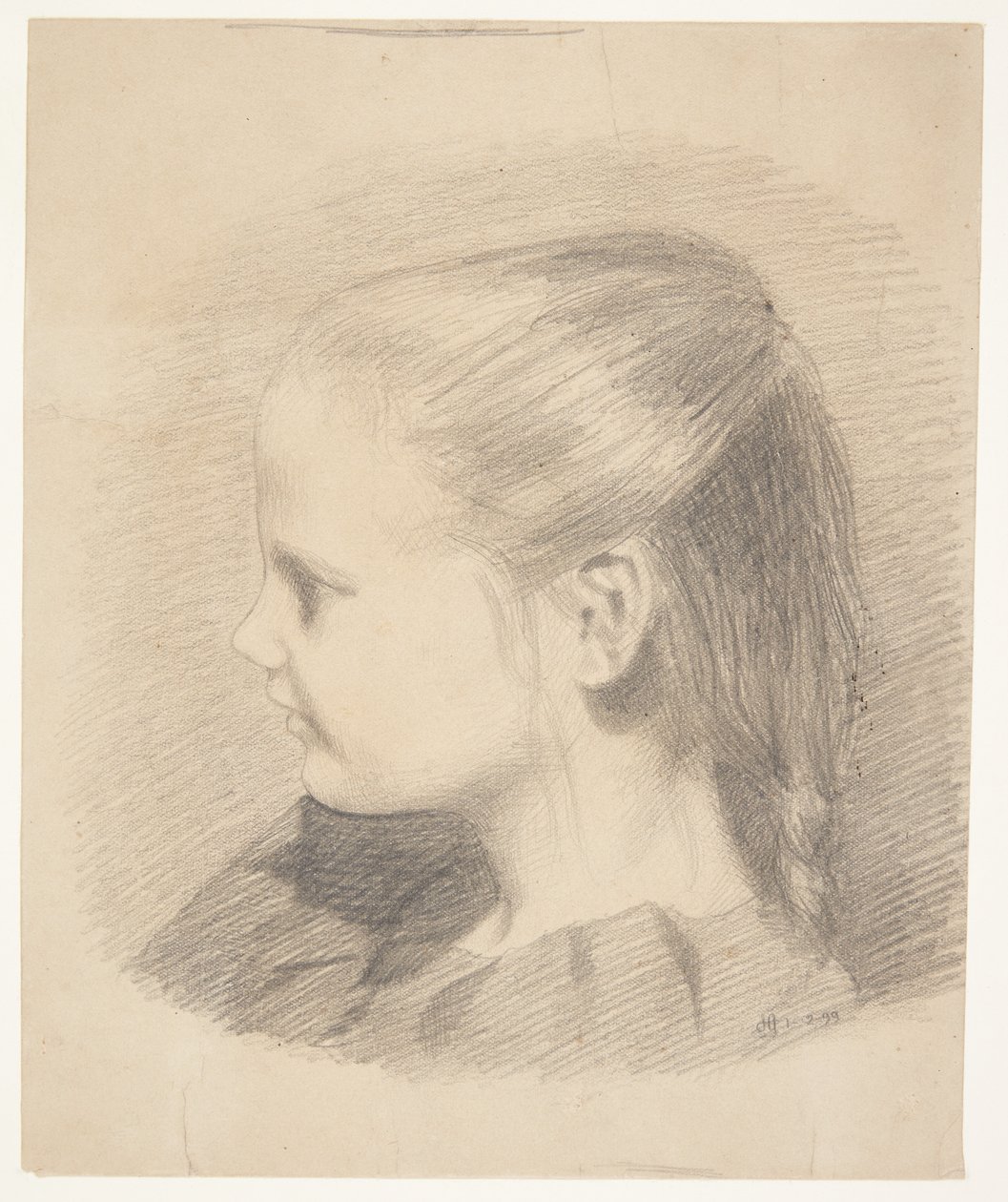 Portrait of Else Aagesen as a Child; Later Married Plaun by Harald Giersing