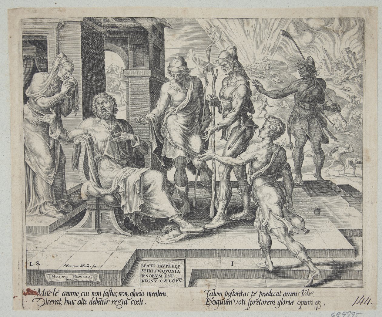 Blessed are the Poor in Spirit. Job Receiving the Ill News of His Misfortune by Harmen Jansz. Muller