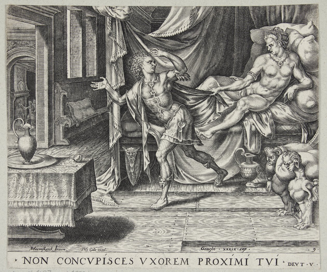Joseph fleeing Potiphar