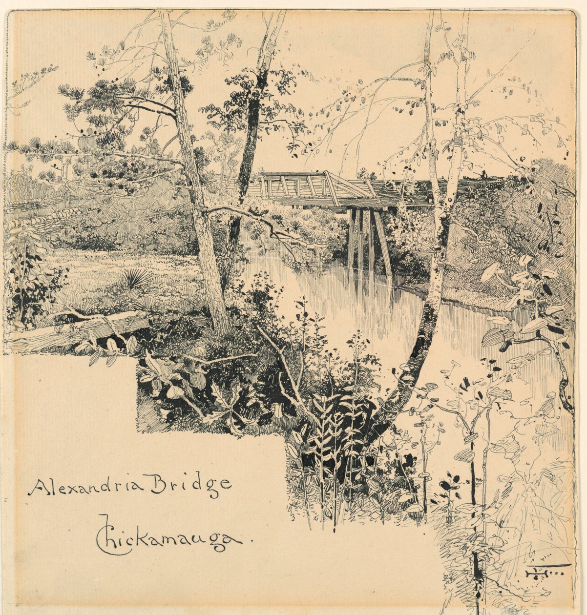 Alexandria Bridge, Chickamauga by Harry Fenn