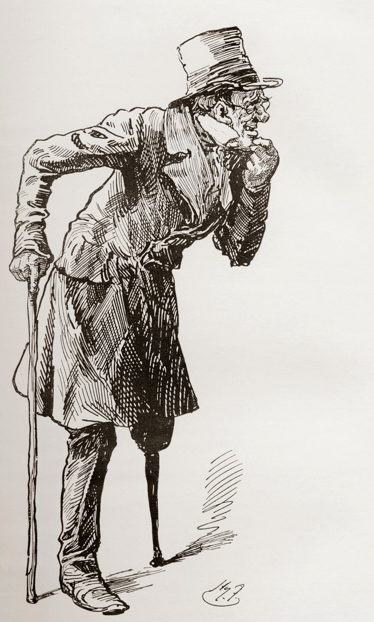 Silas Wegg on His Way to the Bower by Harry Furniss