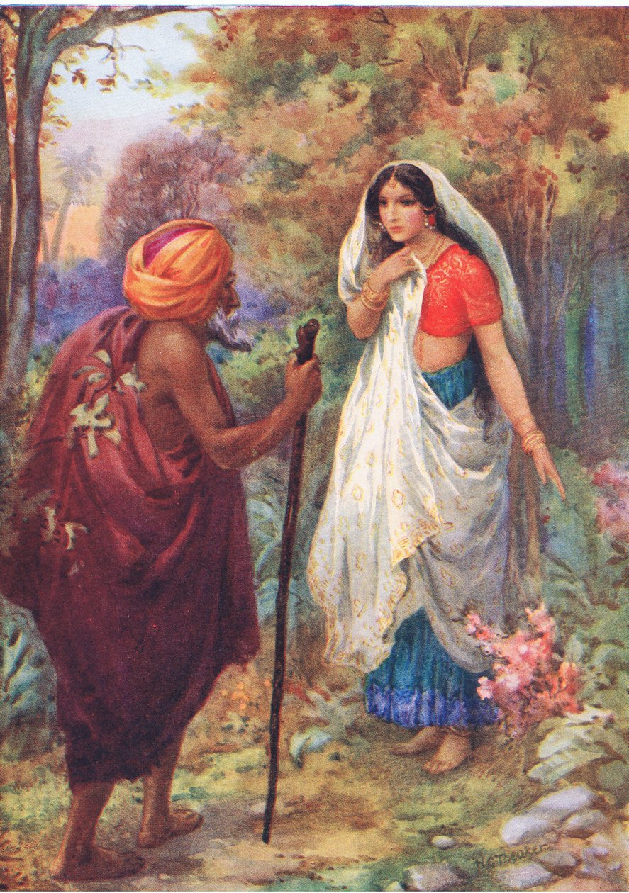 May I rest awhile in this pleasant spot. From the Adventures of Rama and Sita, illustration from 