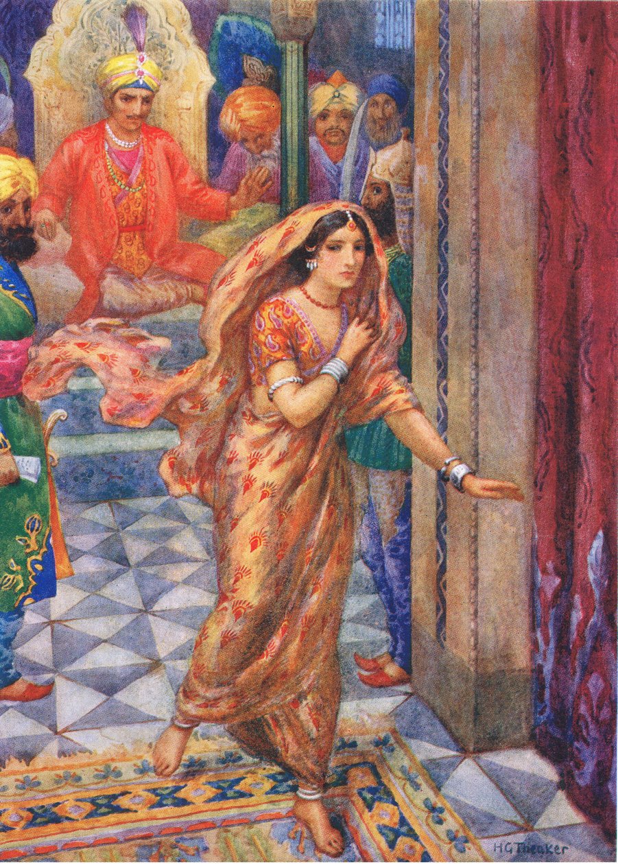 She Fled from the Audience Chamber. From the Ring of Remembrance, Illustration from 