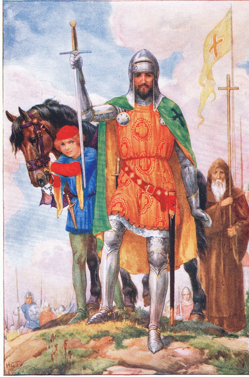 The Grand Master of Alicantara and the hermit (from the Grand Master of Alcantara), illustration from 