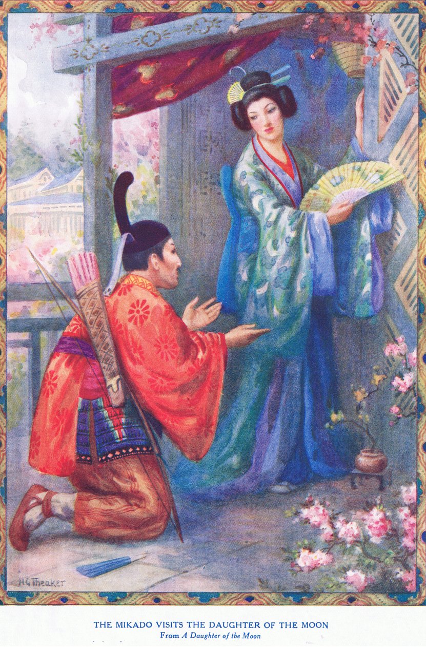 The Mikado visits the Daughter of the Moon (from the Daughter of the Moon) by Harry George Theaker