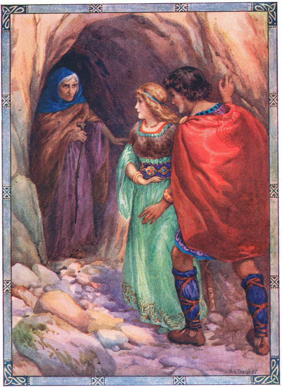They came to a cave by the sea (from Diarmud and Grania) by Harry George Theaker