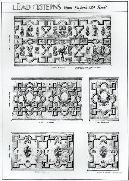 Lead Cisterns from Enfield Old Park, c.1900 by Harry Inigo Triggs