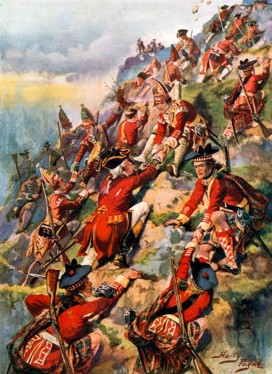 Scaling the Heights of Abraham. Battle of Quebec by Harry Payne