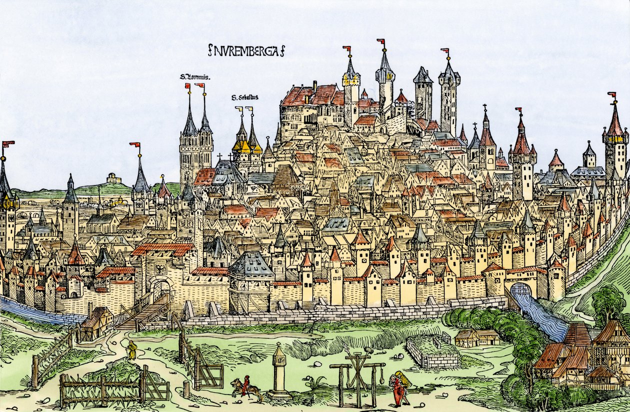 View of the city of Nuremberg, Germany by Hartmann Schedel