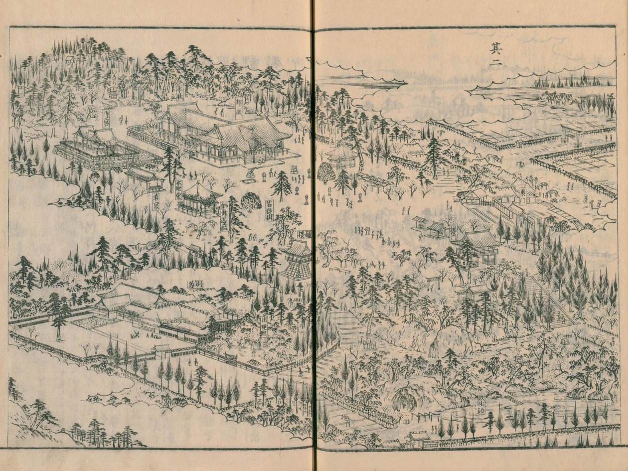 Takata Hachimangū Shrine in Edo Meisho Zue vol. 4 (book 11) by Hasegawa Settan