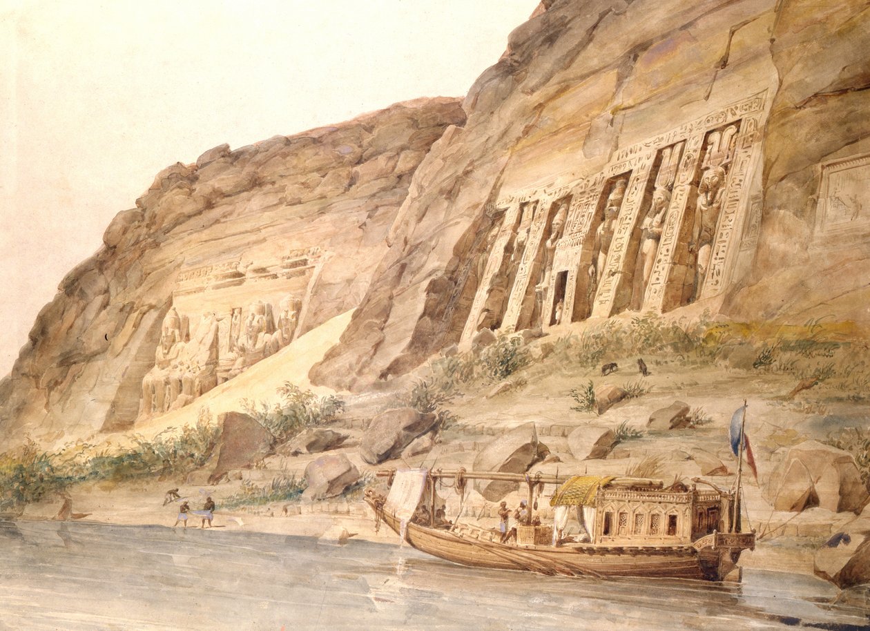 Abu Simbel Viewed from the Nile by Hector Horeau