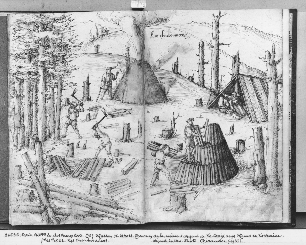 Silver mine of La Croix-aux-Mines, Lorraine, coalmen, c.1530 by Heinrich Gross or Groff