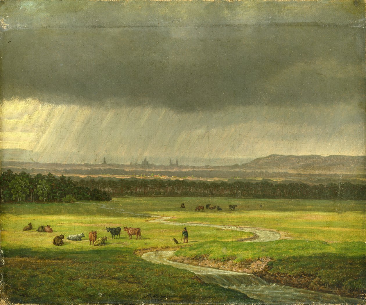 Landscape with Dresden in the Distance, 1830 by Heinrich Stuhlmann