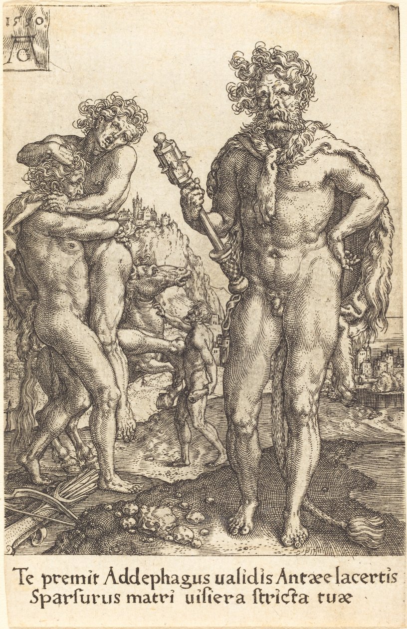 Hercules and Antaeus, 1550 by Heinrich Aldegrever