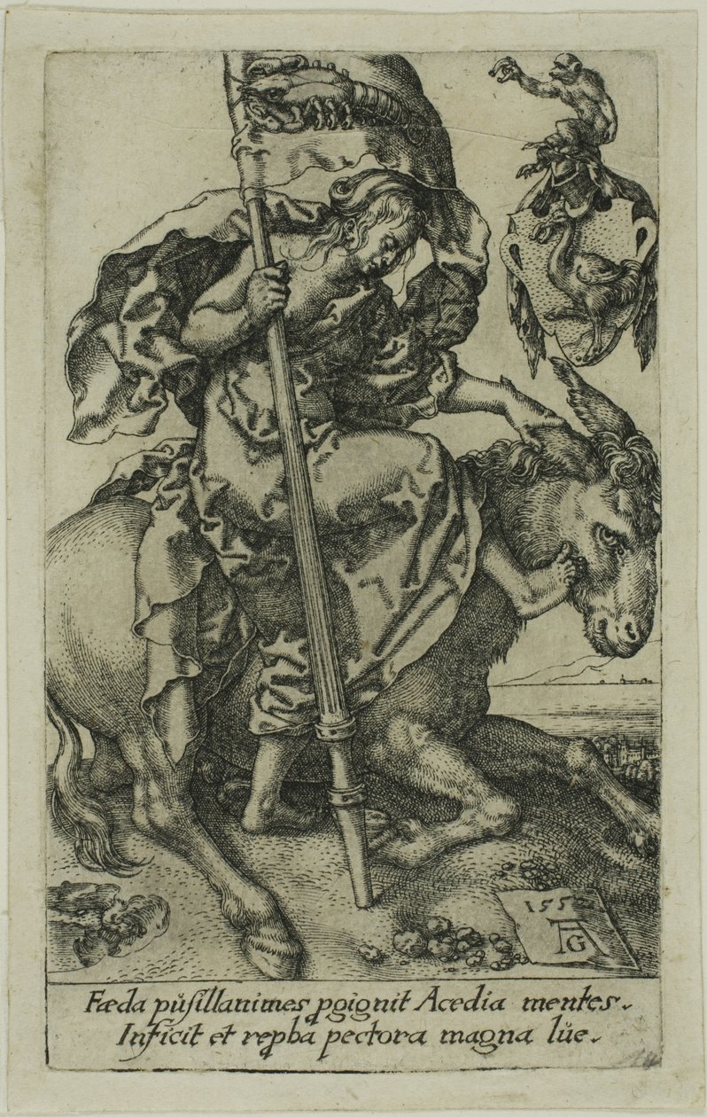 Idleness, from the Vices by Heinrich Aldegrever