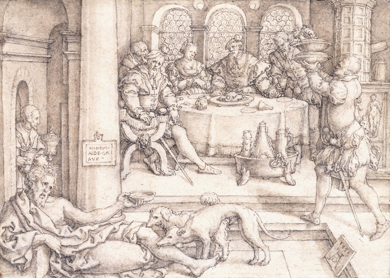 Lazarus Begging for Crumbs from Dive