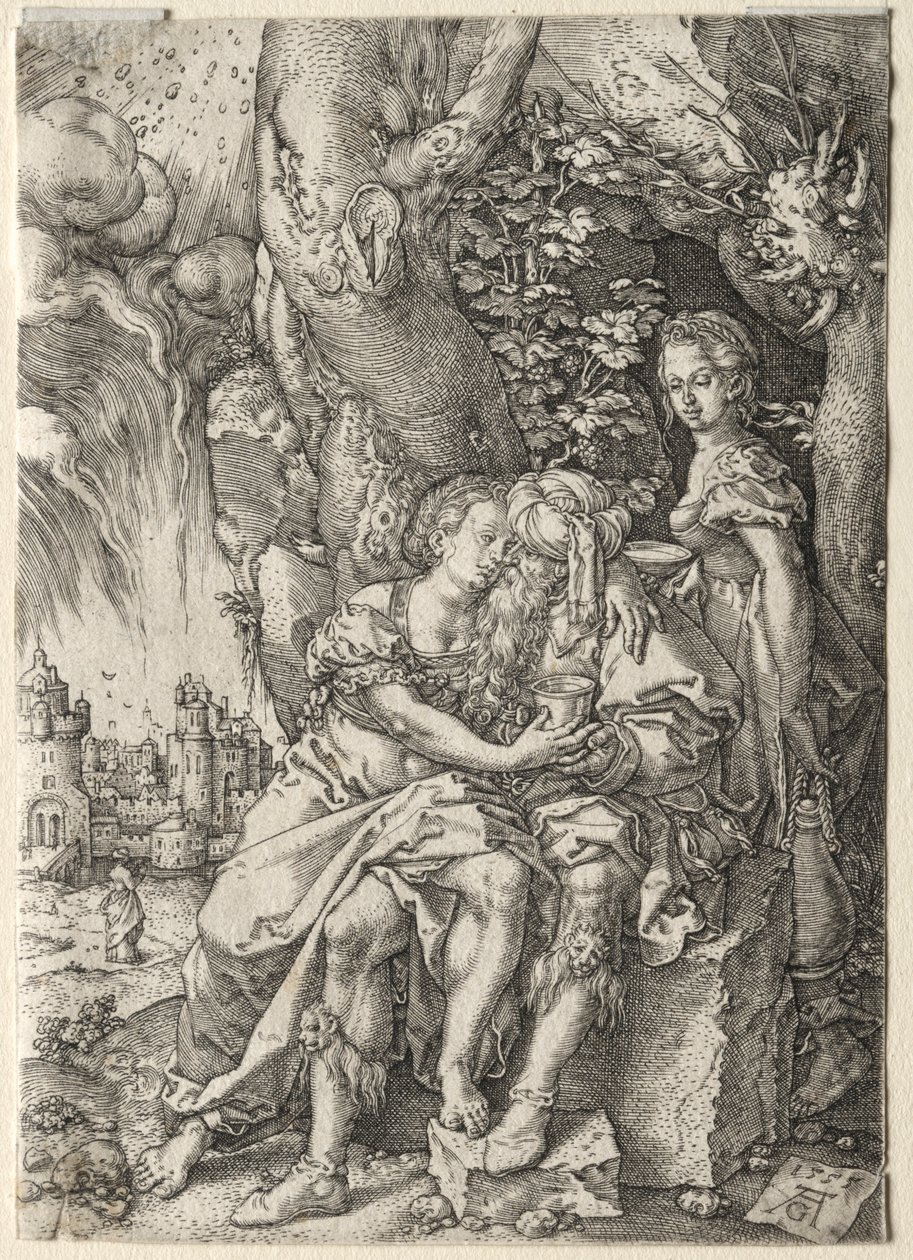 The Story of Lot: Lot with His Daughters by Heinrich Aldegrever