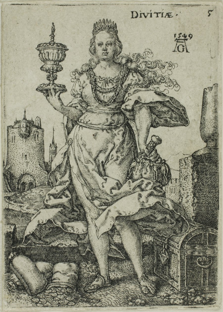 Wealth, plate five from Virtues and Vices by Heinrich Aldegrever