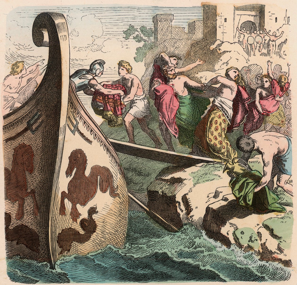 Ancient Greece: Sea Travel, Pirates by Heinrich Leutemann