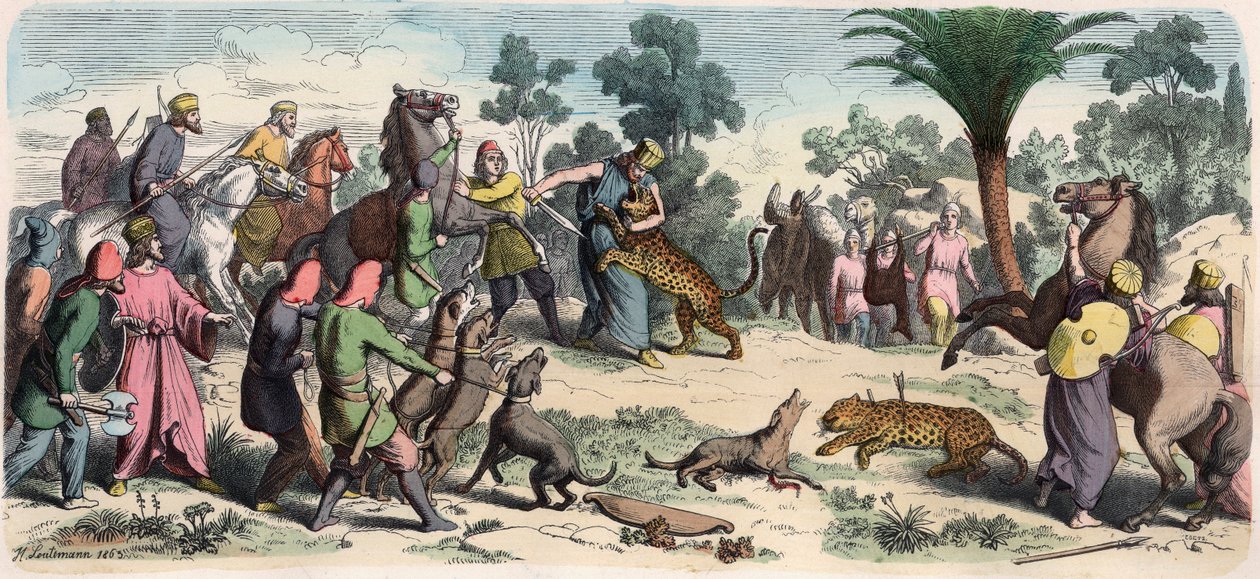 Ancient Orient: A Persian King and His Entourage Hunting by Heinrich Leutemann