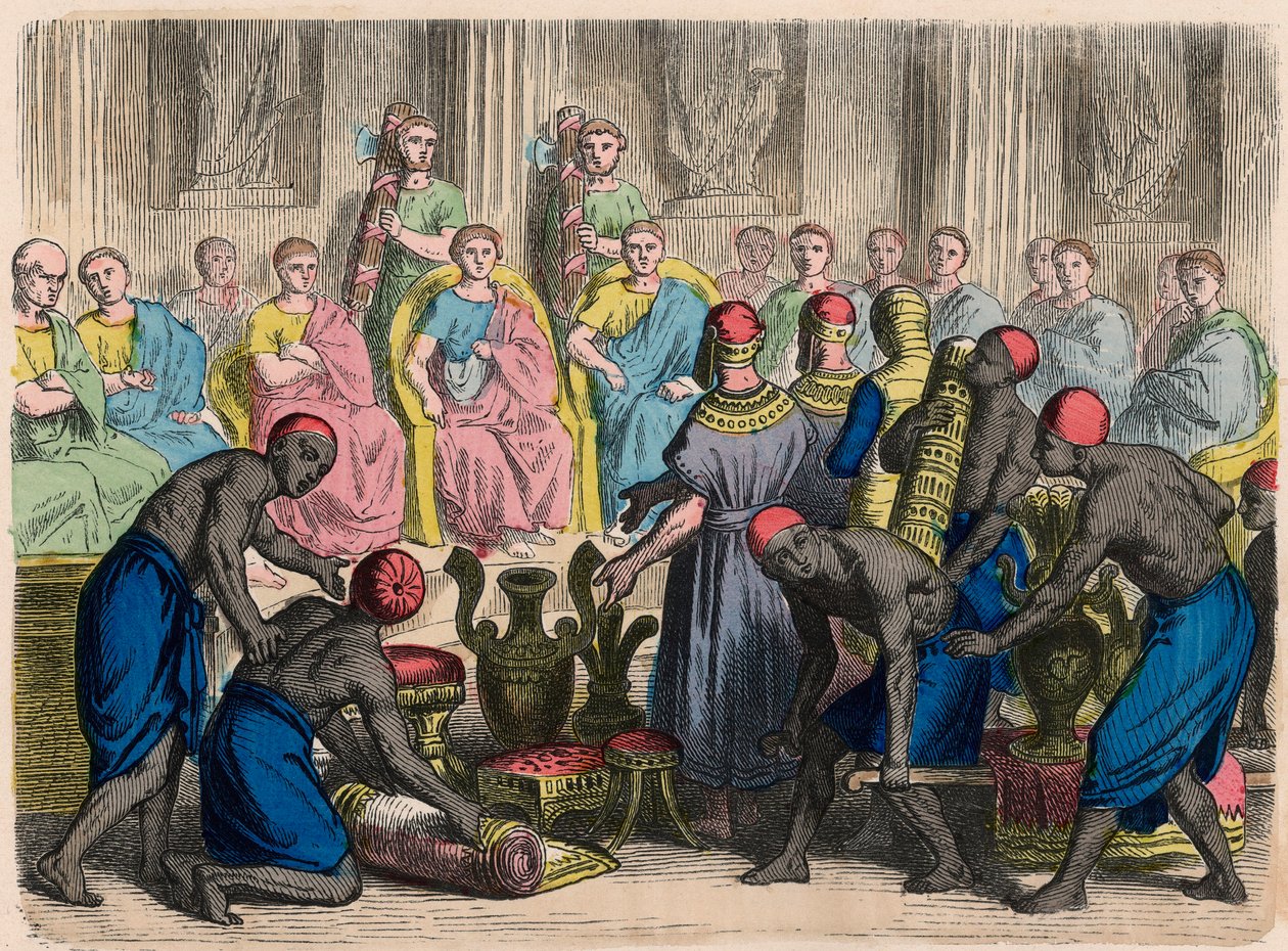 Ancient Rome: Egyptian Legation with Presents Before the Senate by Heinrich Leutemann