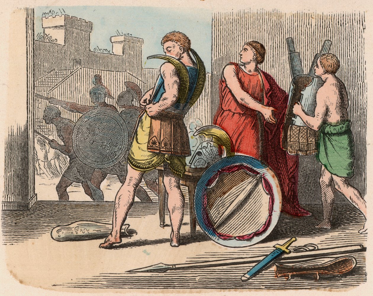 Greece at the Time of the Republics: Warriors Wear Their Armor by Heinrich Leutemann