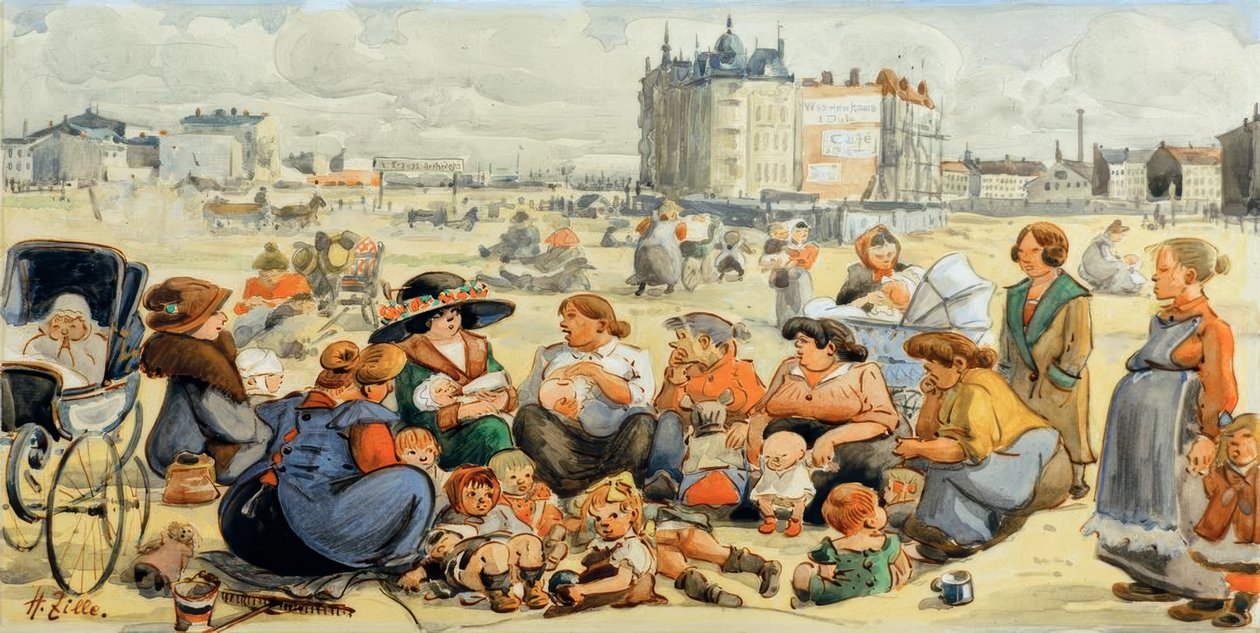 H. Zille, The Bottle Child by Heinrich Zille