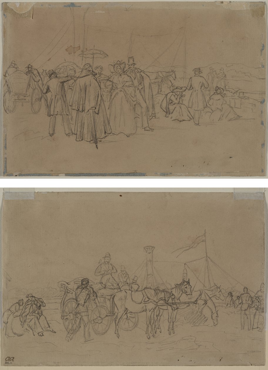 Passengers for Rhine Steamer (recto) Passengers for Rhine Steamer (verso) by Heinrich von Mayr
