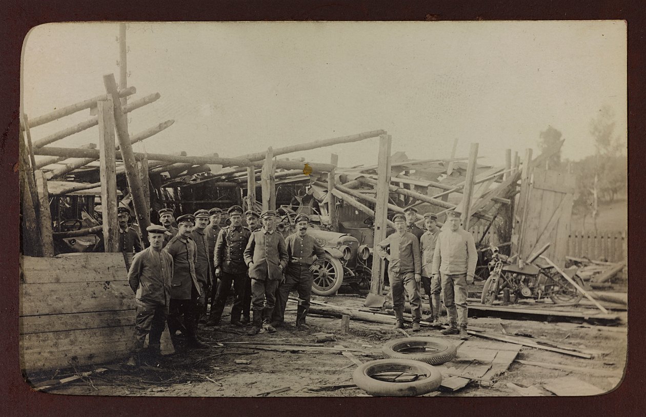 First World War: The Ukraine in the Years 1914-1916 During the Invasion of the German Army. Group of Soldiers by Heldenfriedhof Dsessentniki (attr. to)