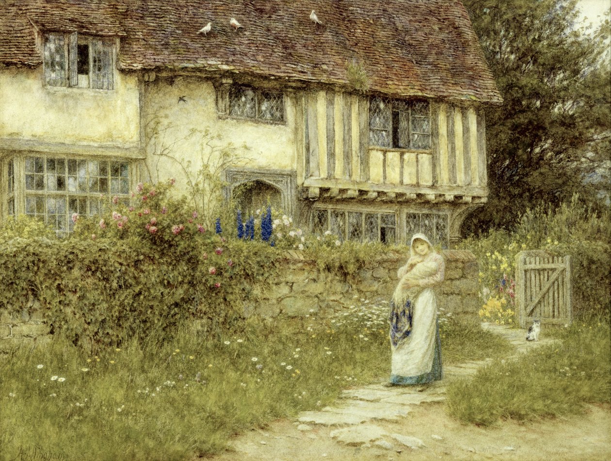 Beside the Old Church Gate Farm, Smarden, Kent by Helen Allingham