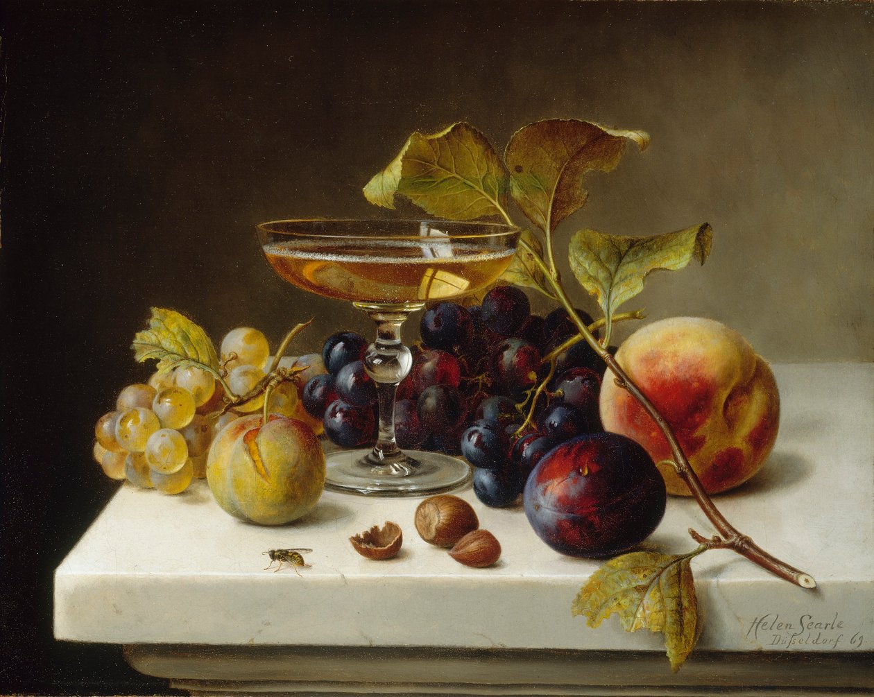 Still Life with Fruit and Champagne by Helen Searle
