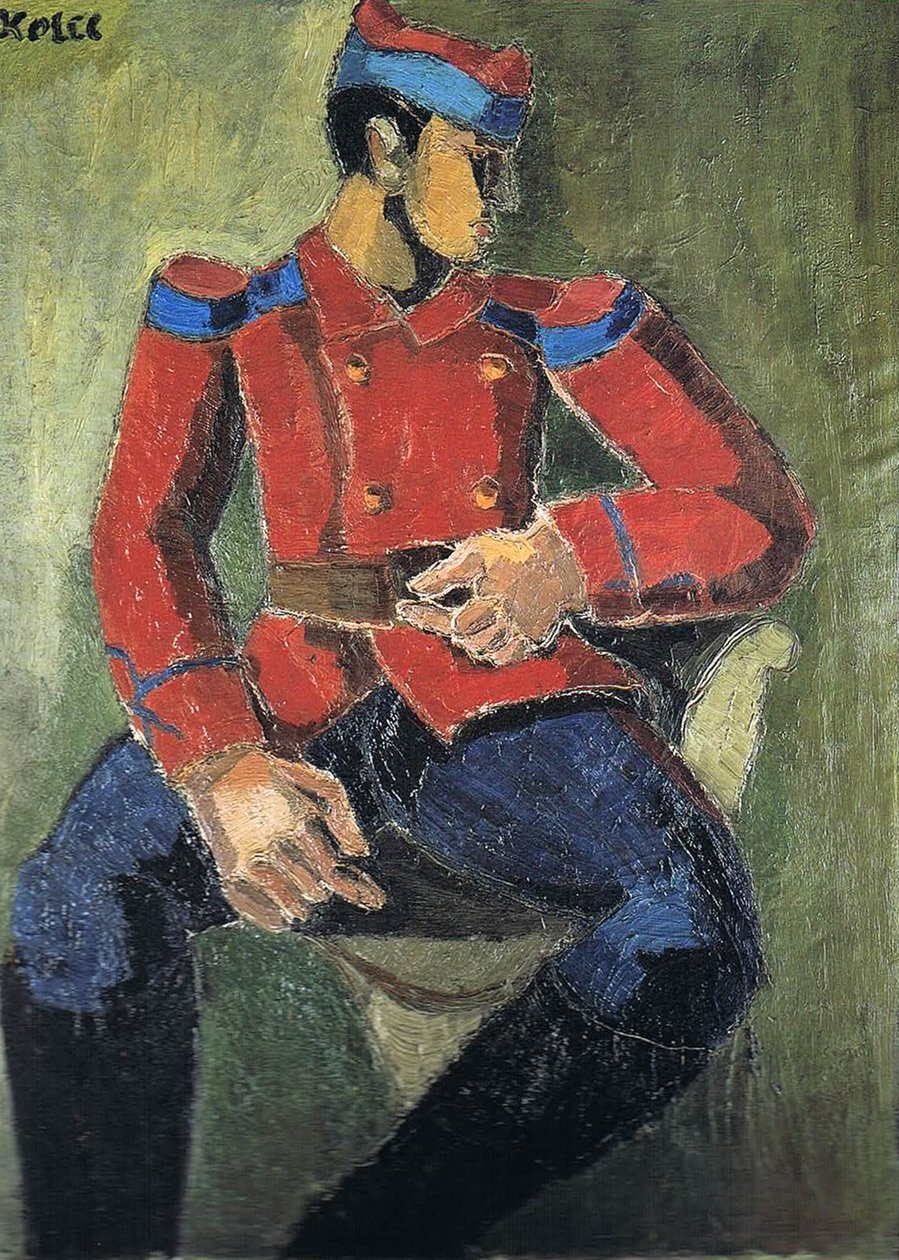 Seated Soldier by Helmut Kolle