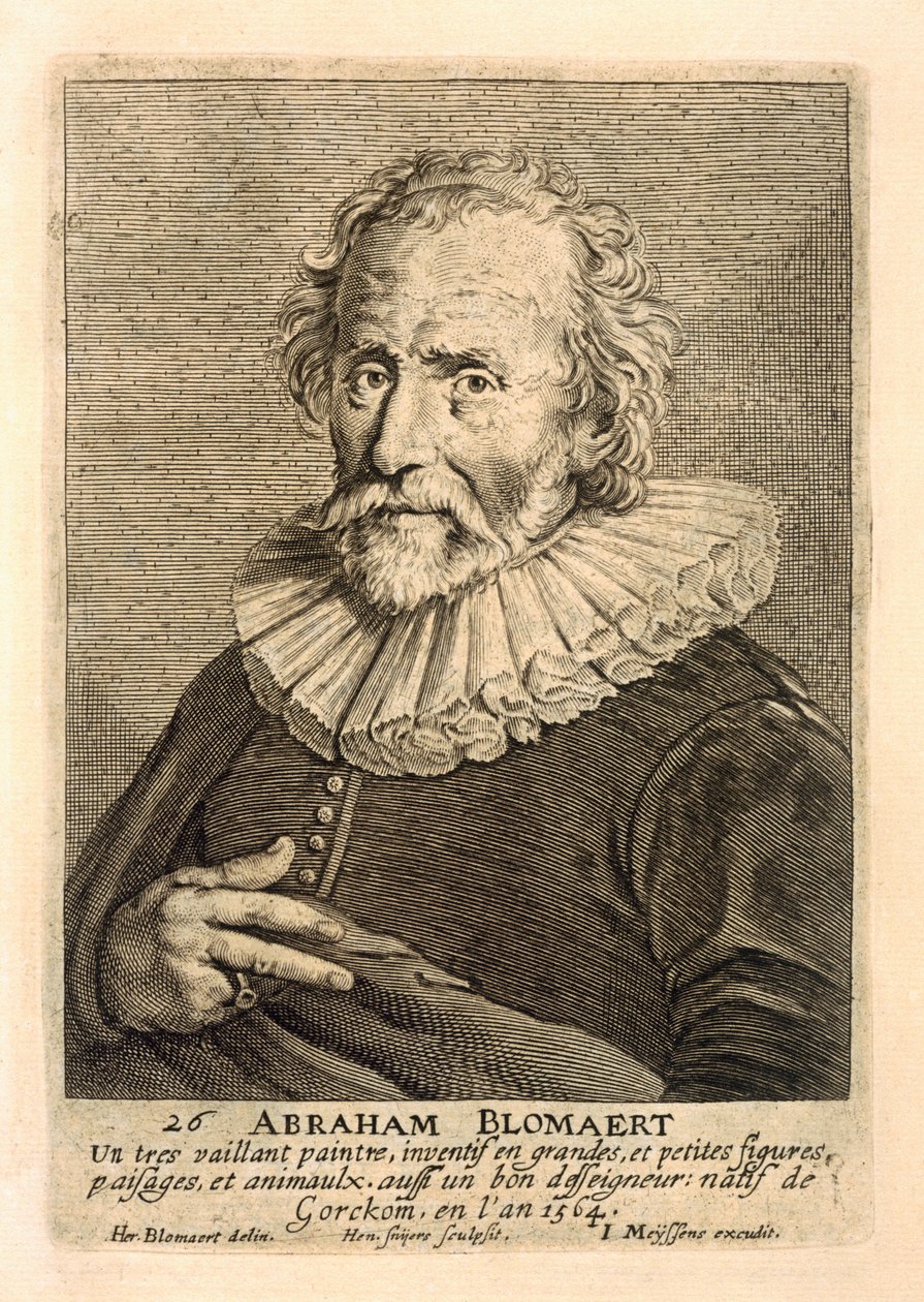 Portrait of Abraham Bloemaert, Engraved by Johannes Meyssens by Hendrick Bloemaert