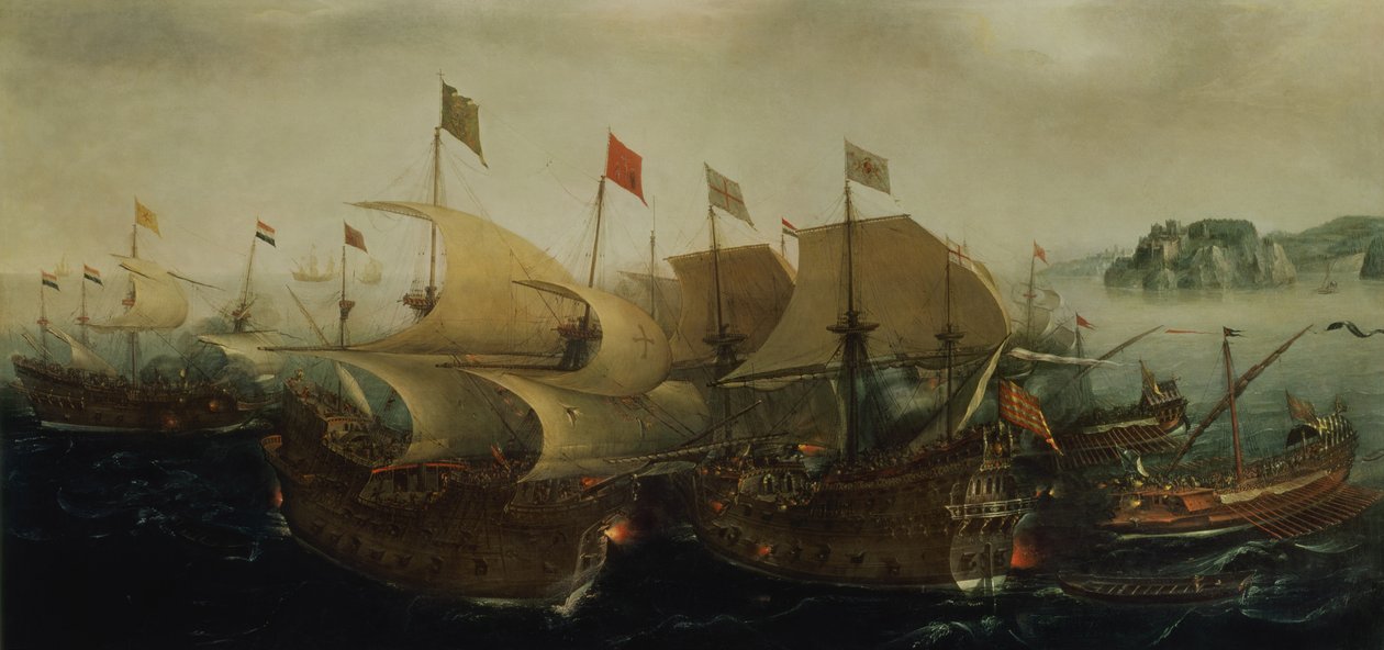 A Sea Action, Possibly the Battle of Cadiz by Hendrick Cornelisz. Vroom