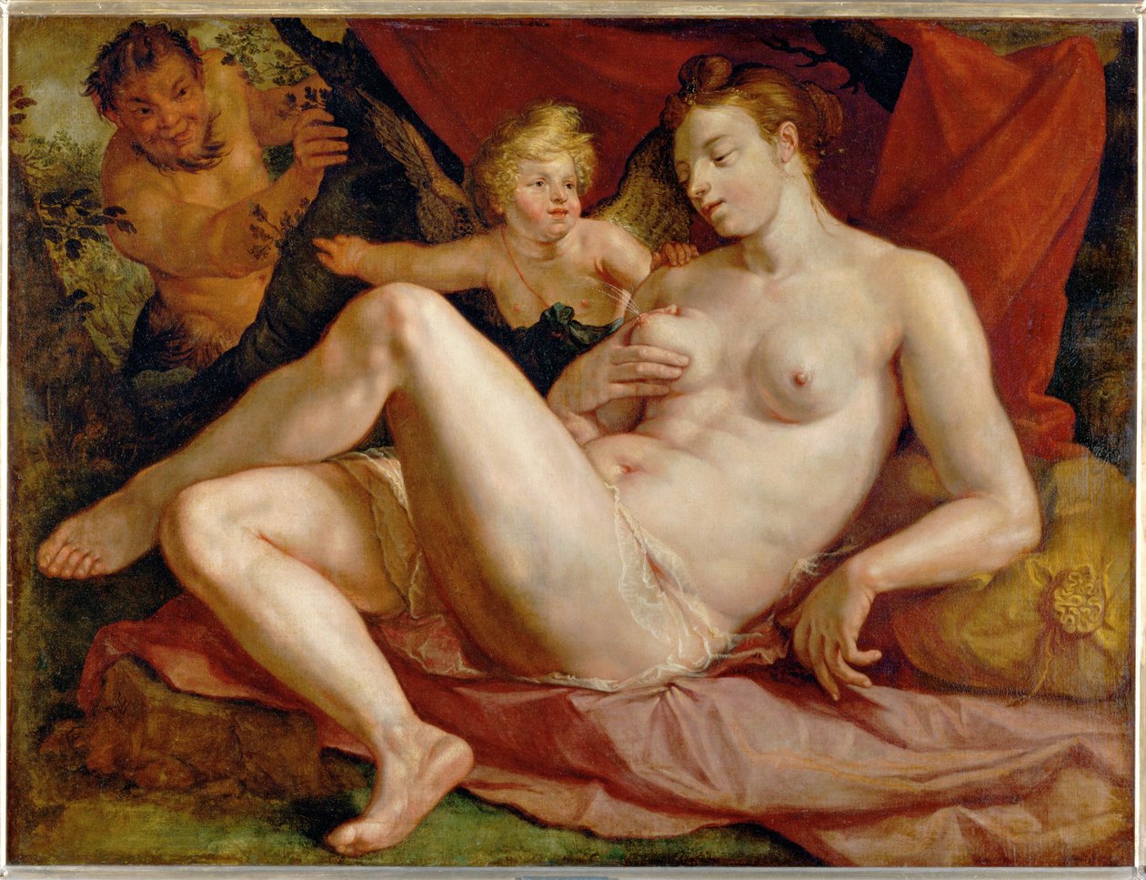 Jupiter and Antiope by Hendrick (attr. to) Goltzius