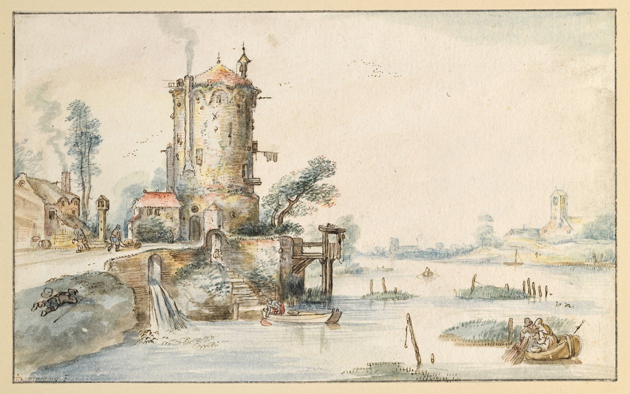 Canal Landscape by Hendrick Avercamp