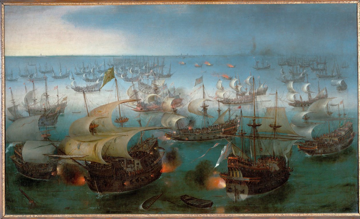 Sea Battle between the Spanish Armada and English Naval Forces by Hendrick Cornelisz Vroom