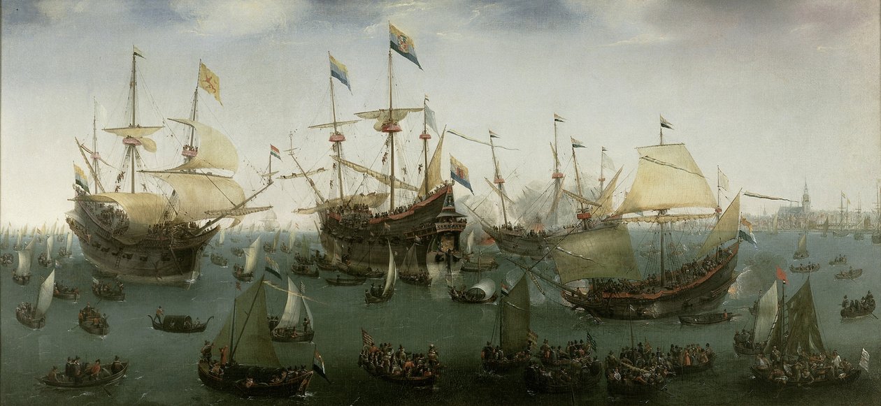 The Return to Amsterdam of the Second Expedition to the East Indies, 19 July 1599 by Hendrick Cornelisz. Vroom
