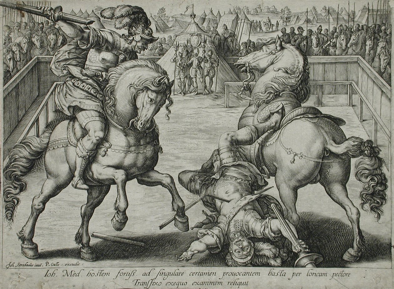 A Duel on Horseback by Hendrick Goltzius