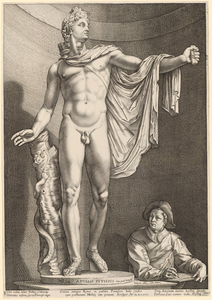 Apollo Belvedere, plate 3 from "Three Antique Statues from Rome" by Hendrick Goltzius
