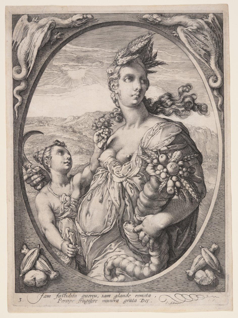 Ceres, from Three Pagan Gods or Goddesses by Hendrick Goltzius