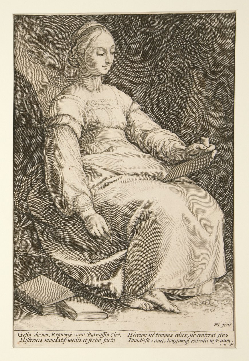 Clio, plate 4 from the series The Nine Muses by Hendrick Goltzius