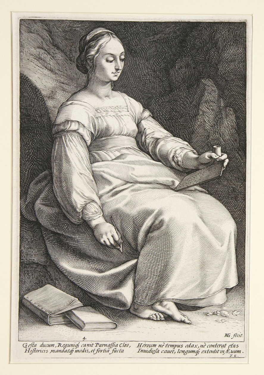 Clio, plate 4 from the series The Nine Muses by Hendrick Goltzius