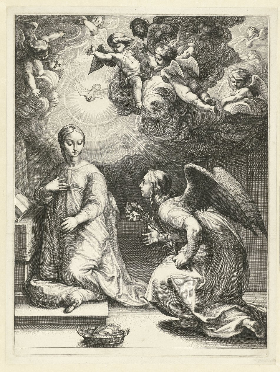 The Annunciation (series title: The Early Life of Mary, Masterpieces) by Hendrick Goltzius