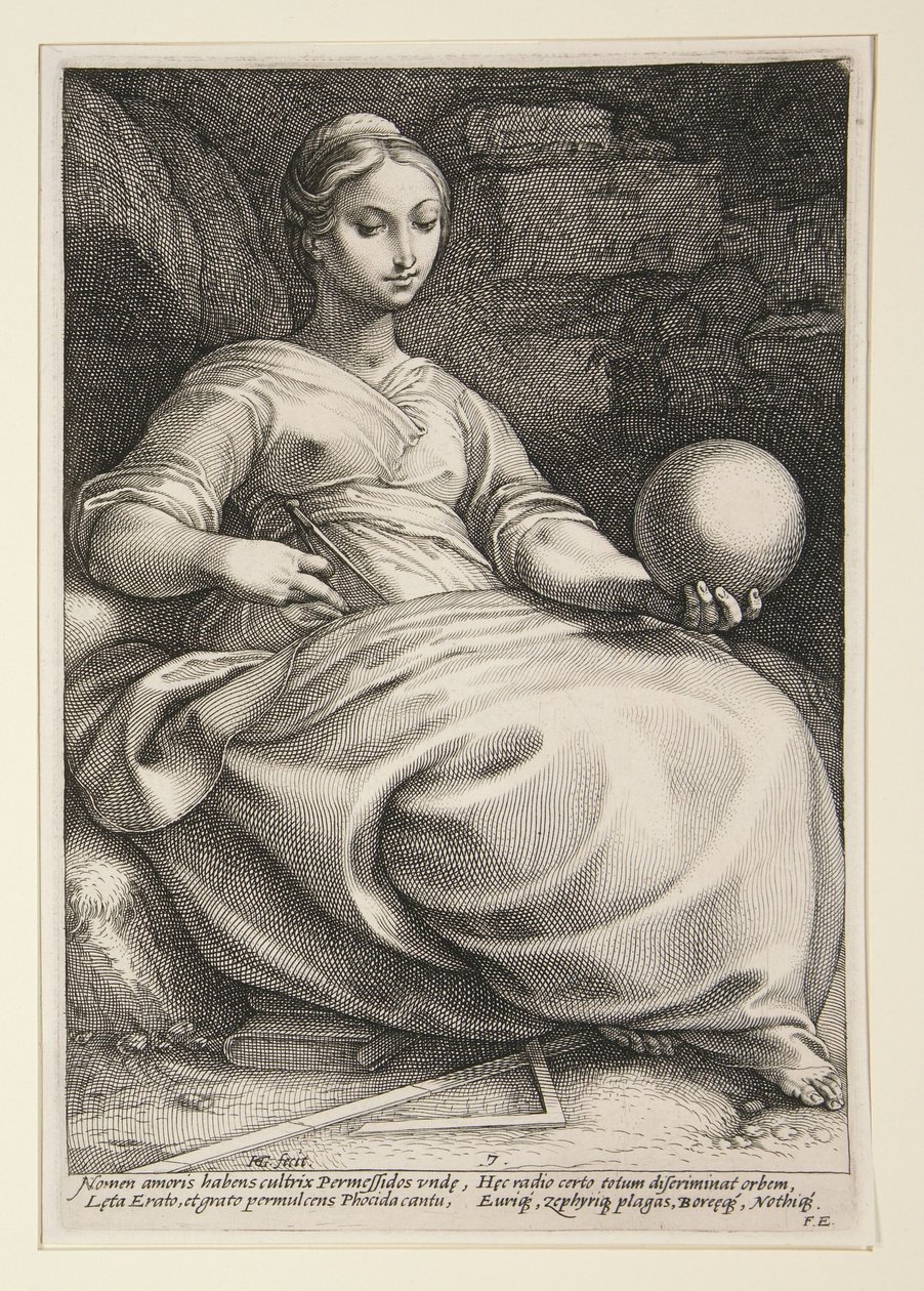 Erato, Plate 7 from the Series The Nine Muses by Hendrick Goltzius