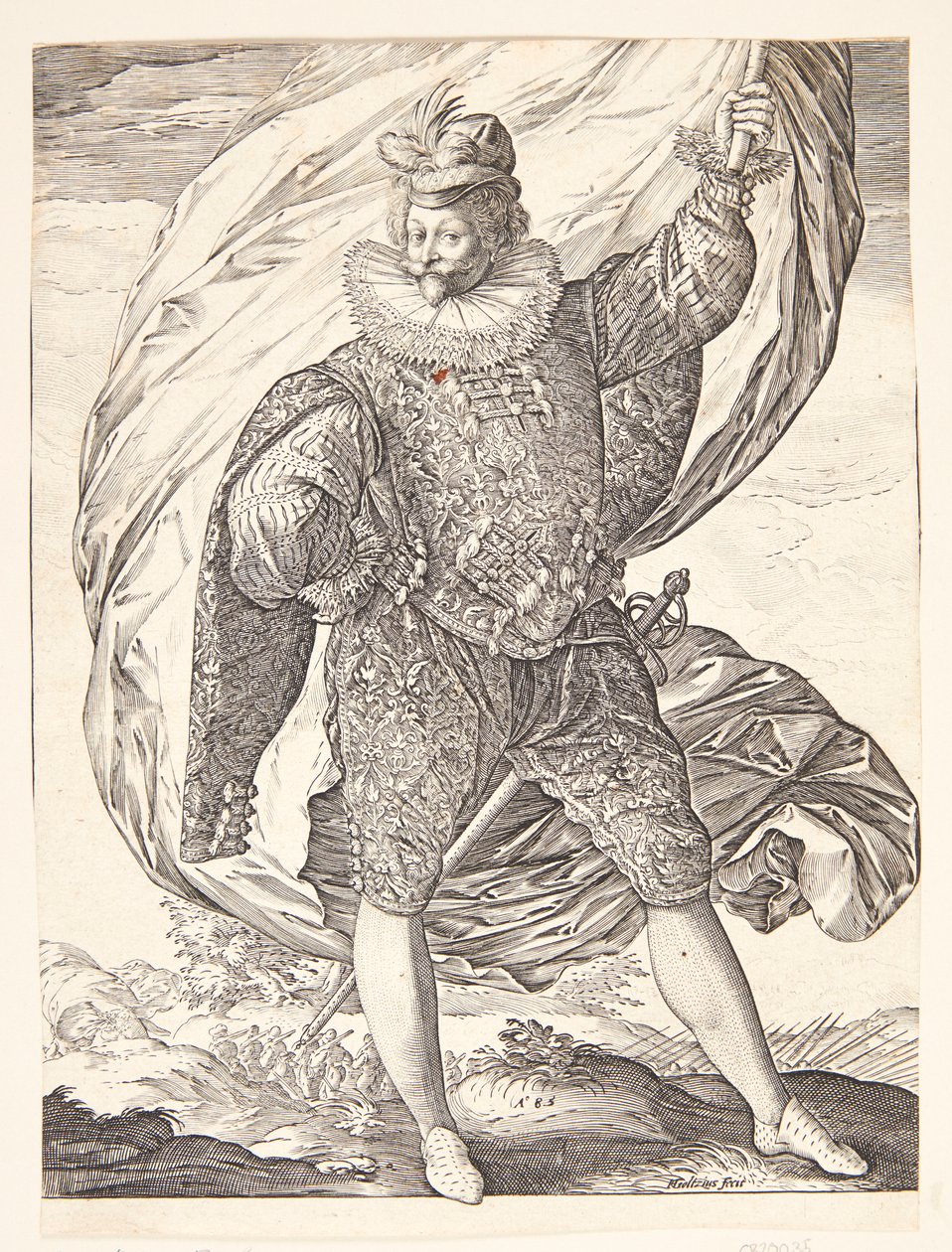 The Standard Bearer, Facing Right by Hendrick Goltzius