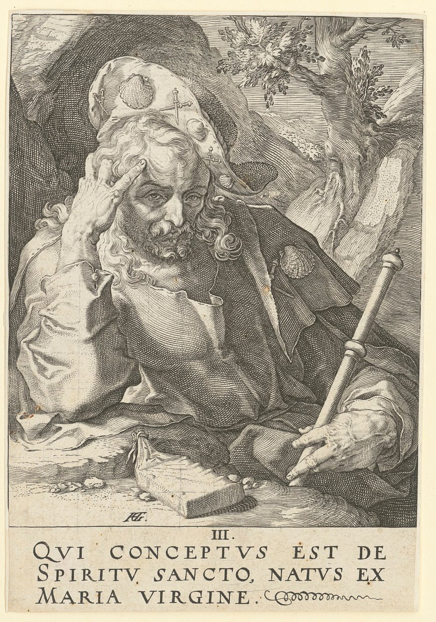 James the Elder, Plate 3 from the Series "Christ, the Twelve Apostles and Paul" by Hendrick Goltzius