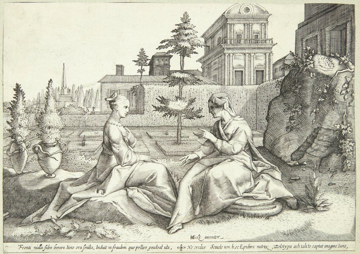 Juno in Disguise as Beroë Warns Semele by Hendrick Goltzius
