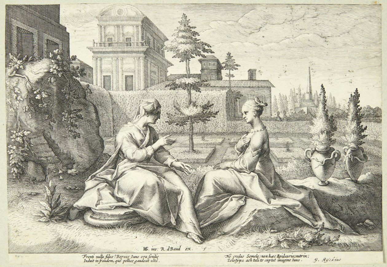 Juno in Disguise as Beroë Warns Semele by Hendrick Goltzius
