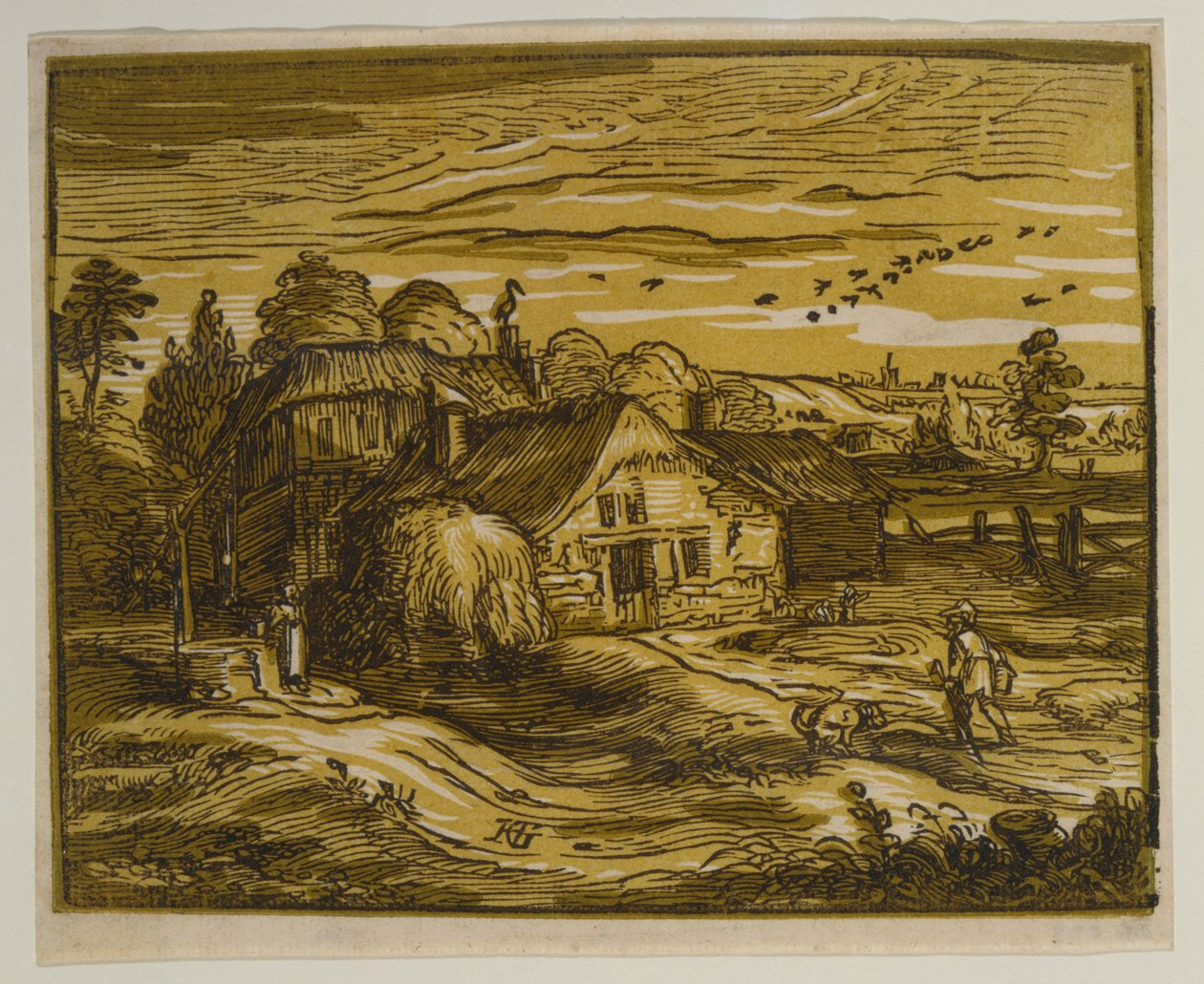 Landscape with a Farm House, from the series "The Four Small Landscapes" by Hendrick Goltzius